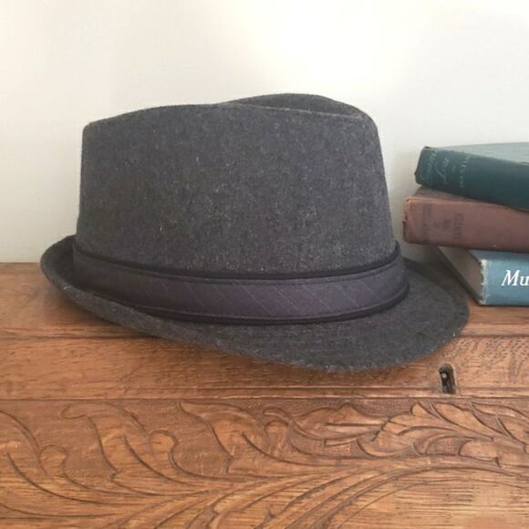 Lids Men's Unisex 100% Wool Fedora Hat Gray Grandpa Grunge Academia - Picture 1 of 8